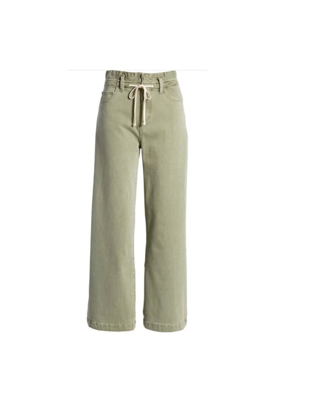 Paige VGUC Carly Wide Leg Pant Size 26 In Vintage Green With Drawstring Waist - Picture 3 of 16